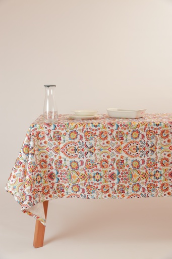 HF Printed Linen  Table Cloth (Retro, 6 Seater)